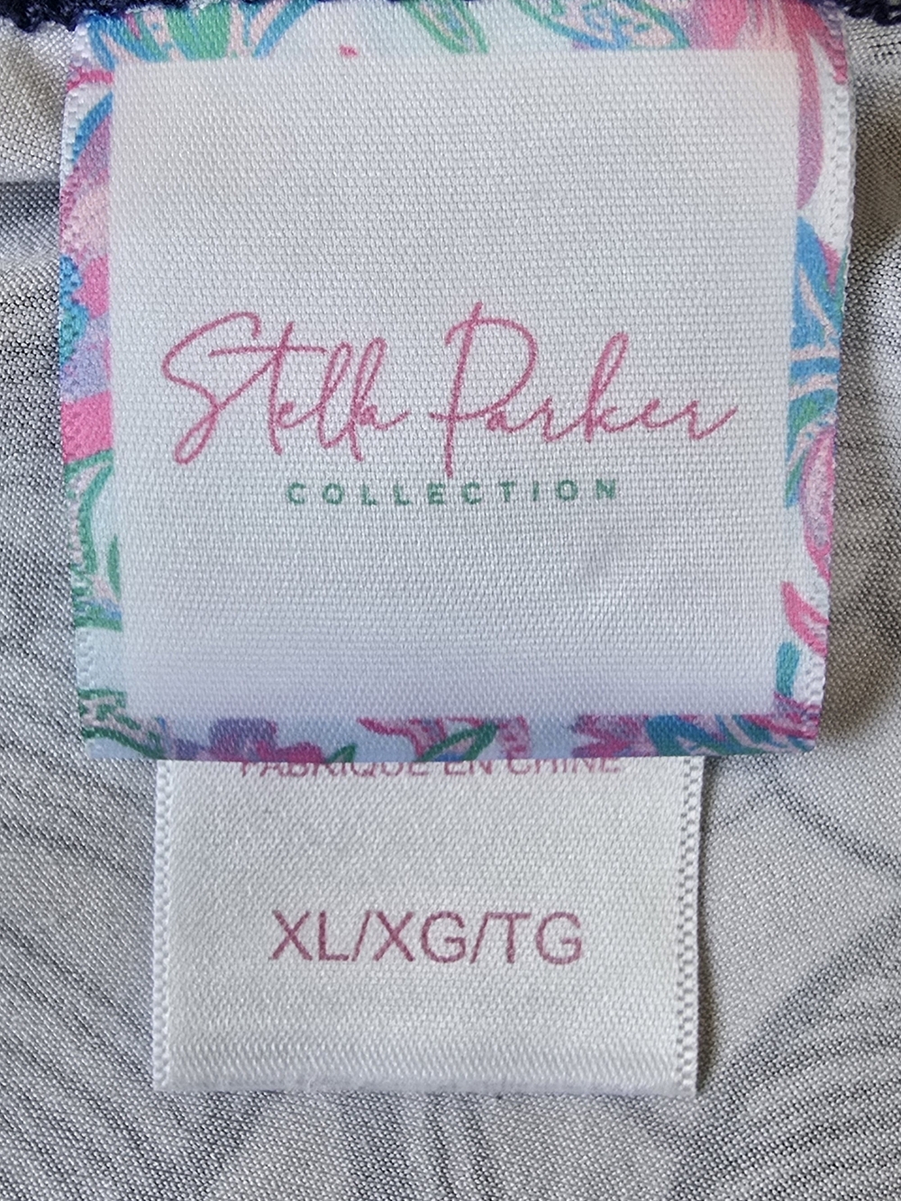 Stella Parker Collection Floral Print White and Navy Shift Dress - Picture 4 of 5